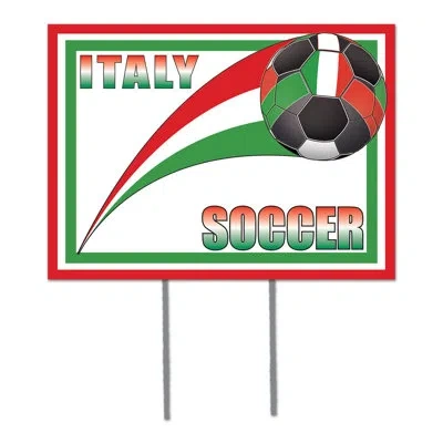 Beistle Plastic Yard Sign - Italy - 11â½" X 15â½" - Pack Of 6 In Multicolor