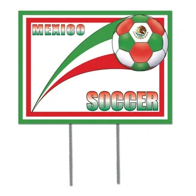 Beistle Plastic Yard Sign - Mexico In Multicolor
