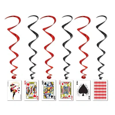 Beistle Playing Card Whirls - Pack Of 6 In Multicolor