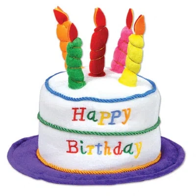 Beistle Plush Birthday Cake Hat In Multicolor