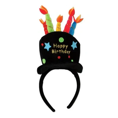 Beistle Plush Birthday Cake Headband In Multicolor