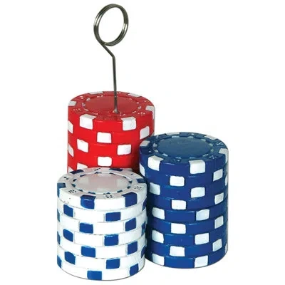 Beistle Poker Chips Photo/balloon Holder In Red