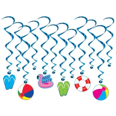 Beistle Pool Party Whirls - Pack Of 6 In Multicolor