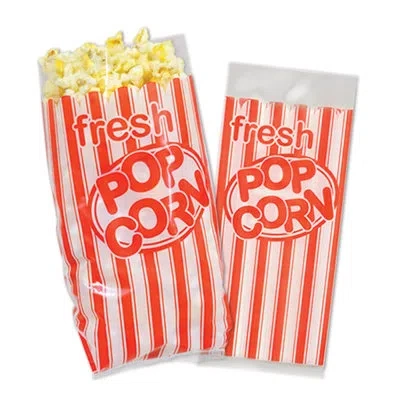 Beistle Popcorn Bags - 4" X 9â½" X 2" - Pack Of 12 In Red