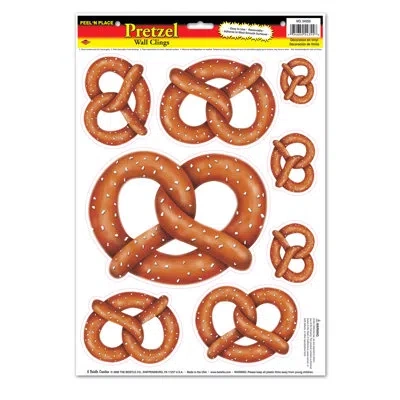 Beistle Pretzels Peel 'n Place - 12" X 17" Sh - Pack Of 12 In Brown