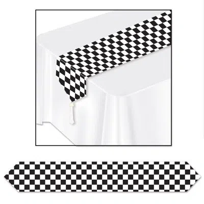 Beistle Printed Checkered Table Runner In Multicolor