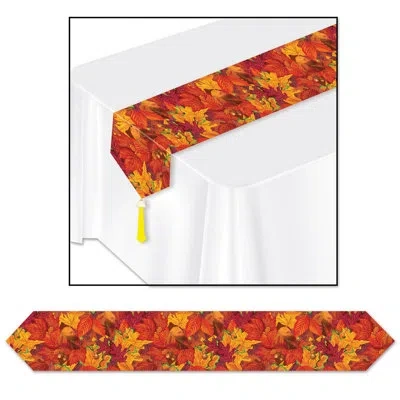 Beistle Printed Fall Leaf Table Runner In Multicolor