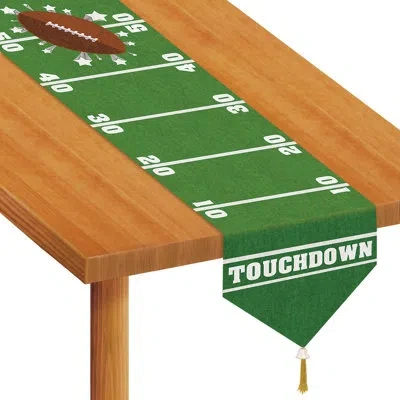 Beistle Printed Game Day Football Table Runner In Green