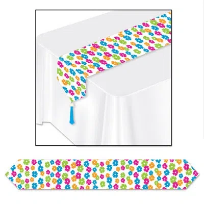 Beistle Printed Hibiscus Table Runner In Multicolor