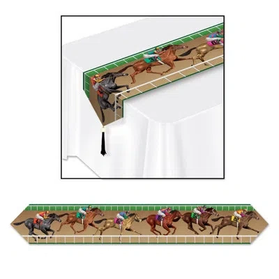 Beistle Printed Horse Racing Table Runner In Multicolor