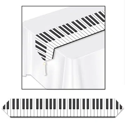 Beistle Printed Piano Keyboard Table Runner In Multicolor