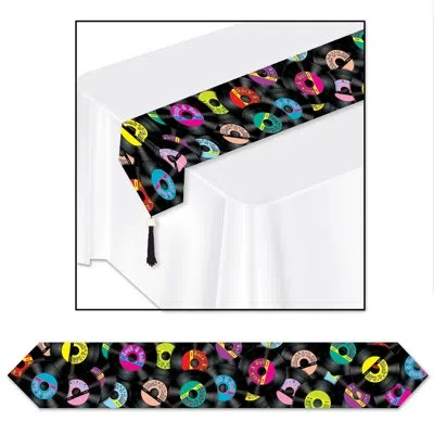 Beistle Printed Rock & Roll Table Runner In Black