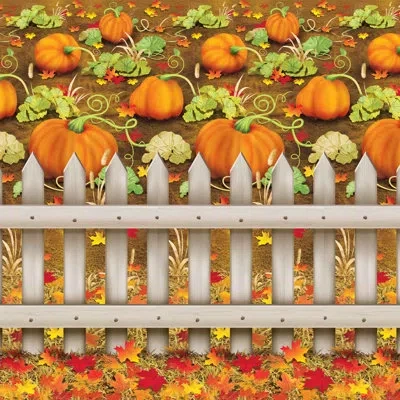 Beistle Pumpkin Patch Backdrop - 6 Pack In Multicolor