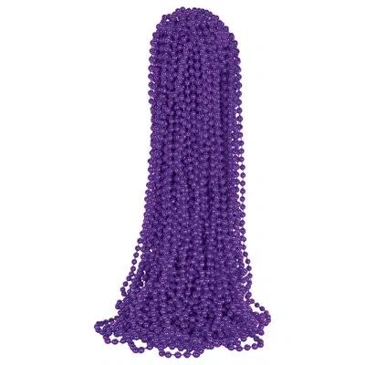 Beistle Purple Party Beads – 50 Pack, Bulk Plastic Bead Necklaces, Lightweight Costume Accessories For Mardi
