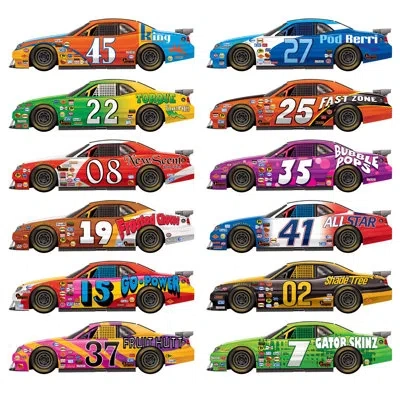 Beistle Race Car Props - 32â½" - Pack Of 12 In Multicolor