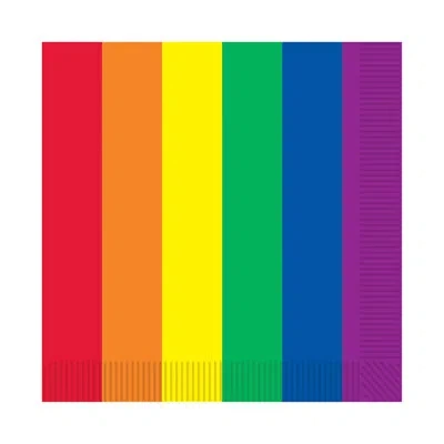 Beistle Rainbow Beverage Napkins - Pack Of 12 In Multicolor