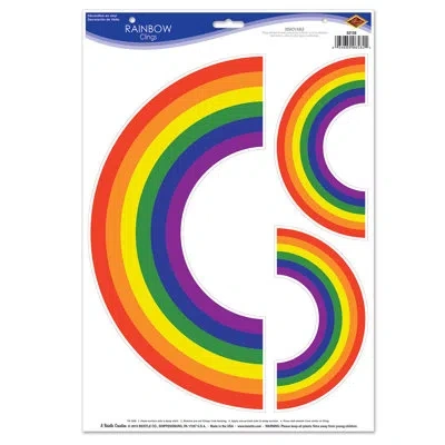 Beistle Rainbow Clings - 12" X 17" Sh - Pack Of 12 In Multicolor
