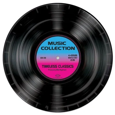 Beistle Record Plates - 9" - Pack Of 12 In Black