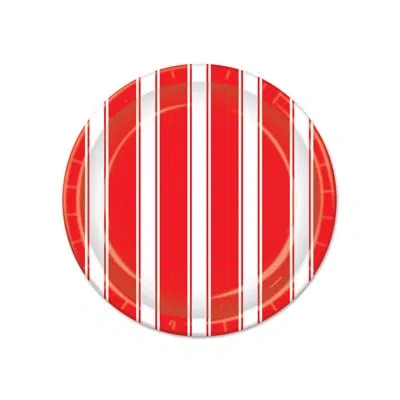 Beistle Red & White Stripes Plates In Multicolor