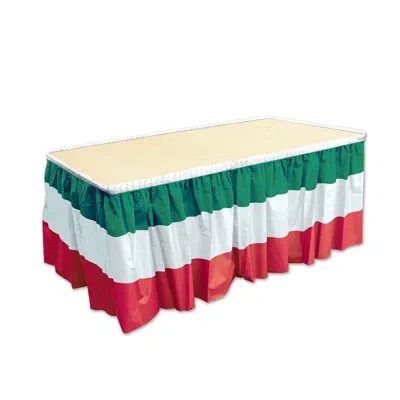 Beistle Red, White & Green Table Skirting In Multicolor