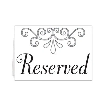 Beistle Reserved Table Cards - 3" X 4â¼" - Pack Of 12 In White