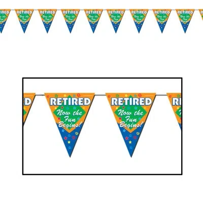 Beistle Retired The Fun Begins! Pennant Banner In Multicolor