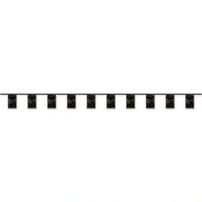 Beistle Reunion Pennant Banner - 10' - Pack Of 12 In Black