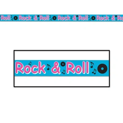Beistle Rock & Roll Party Tape - 3" X 20' - Pack Of 12 In Multicolor