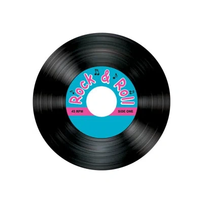 Beistle Rock & Roll Record Coasters In Multicolor