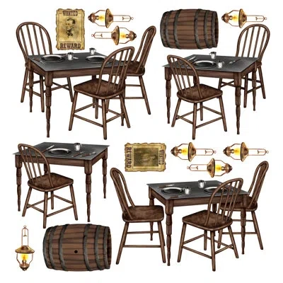 Beistle Saloon Table Props - 10"-3' 3" - Pack Of 12 In Multicolor