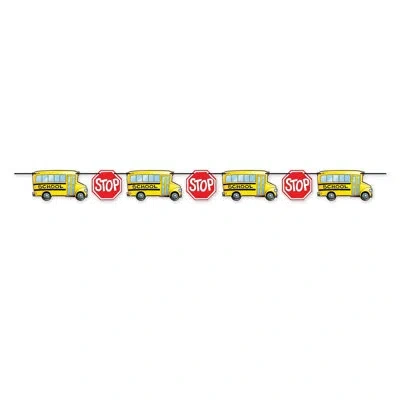 Beistle School Bus Streamer - 6" X 8' - Pack Of 12 In Multicolor