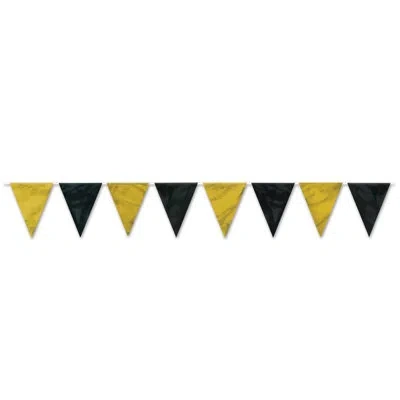 Beistle Sequined Table Runner - 11â¼" X 6' 3" - Pack Of 12 In Black,gold