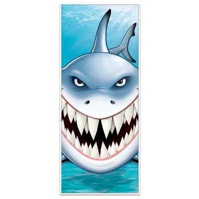 Beistle Shark Door Cover - 6' X 30" - Pack Of 12 In Multicolor