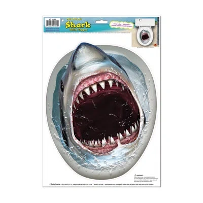 Beistle Shark Toilet Topper Peel 'n Place In Multicolor