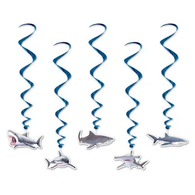 Beistle Shark Whirls - 32"-3' - Pack Of 6 In Multicolor