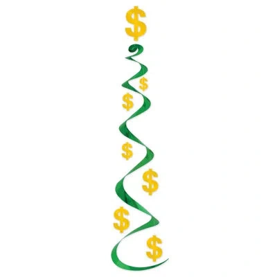 Beistle $ Sign Whirls - Pack Of 6 In Multicolor
