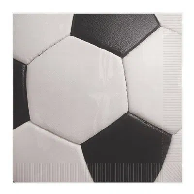 Beistle Soccer 2-ply Luncheon Napkins, 16 Napkins/package In White;black