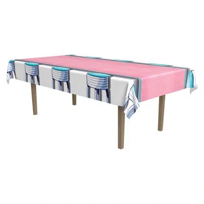 Beistle Soda Shop Stools Tablecover In Multicolor