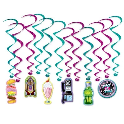 Beistle Soda Shop Whirls - 17â½"-32" - Pack Of 6 In Multicolor