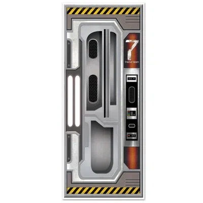 Beistle Spaceship Door Cover - 6' X 30" - Pack Of 12 In Multicolor