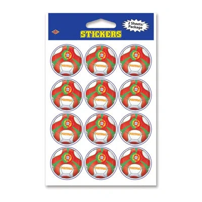 Beistle Stickers - Portugal - 4" X 6" Sh - Pack Of 12 In Multicolor