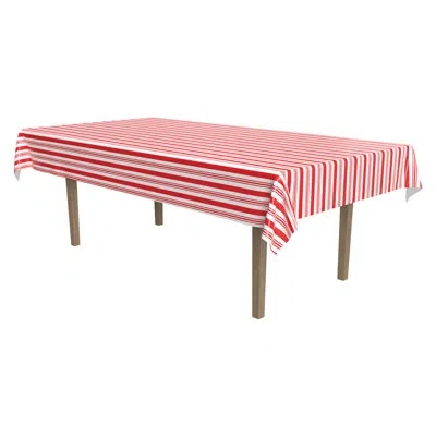 Beistle Striped Tablecover - 54" X 108" - Pack Of 12 In Multicolor