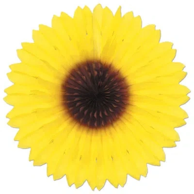 Beistle Sunflower Fan - 18" - Pack Of 12 In Multicolor