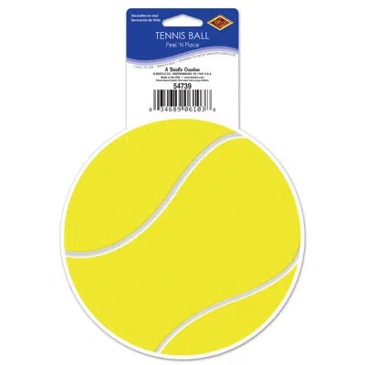 Beistle Tennis Ball Peel 'n Place - 5â¼" Sh - Pack Of 12 In Yellow