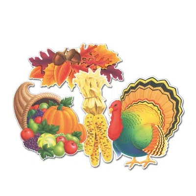 Beistle Thanksgiving Cutouts - 13â¾"-15â¼" In Multicolor