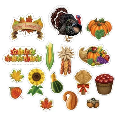 Beistle Thanksgiving Cutouts - 4â½"-13â¼" - Pack Of 12 In Multicolor