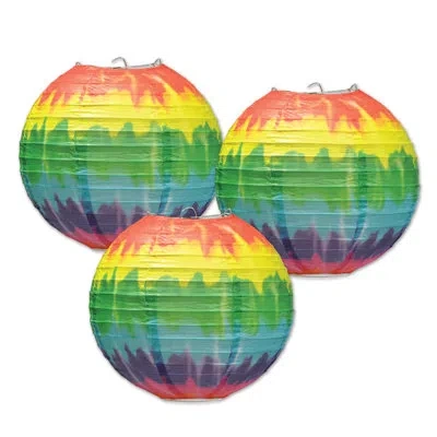 Beistle Tie-dyed Paper Lanterns - 9â½" - Pack Of 6 In Multicolor