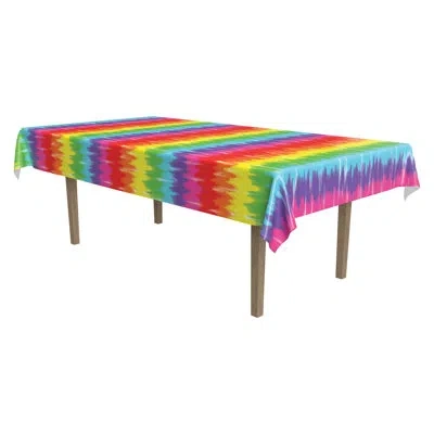 Beistle Tie-dyed Tablecover - 54" X 108" - Pack Of 12 In Multicolor