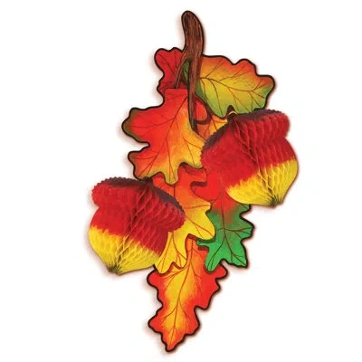 Beistle Tissue Madras Acorns - 12" - Pack Of 12 In Multicolor