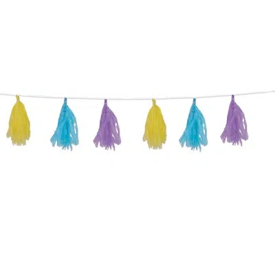 Beistle Tissue Tassel Garland - 9â¾" X 8' - Pack Of 12 In Multicolor